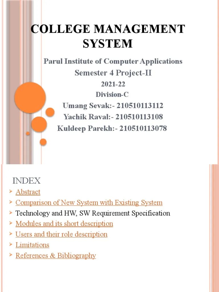 College Management System | PDF | Software | Information Technology ...