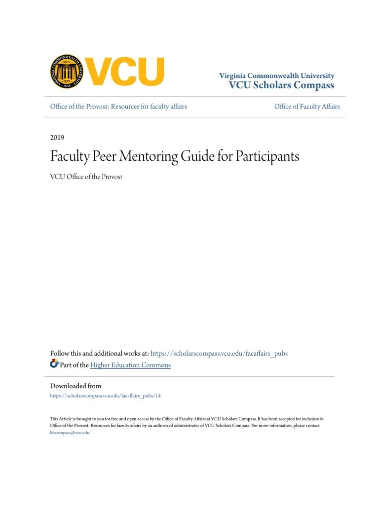 Faculty Peer Mentoring Guide For Participants | PDF | Mentorship ...