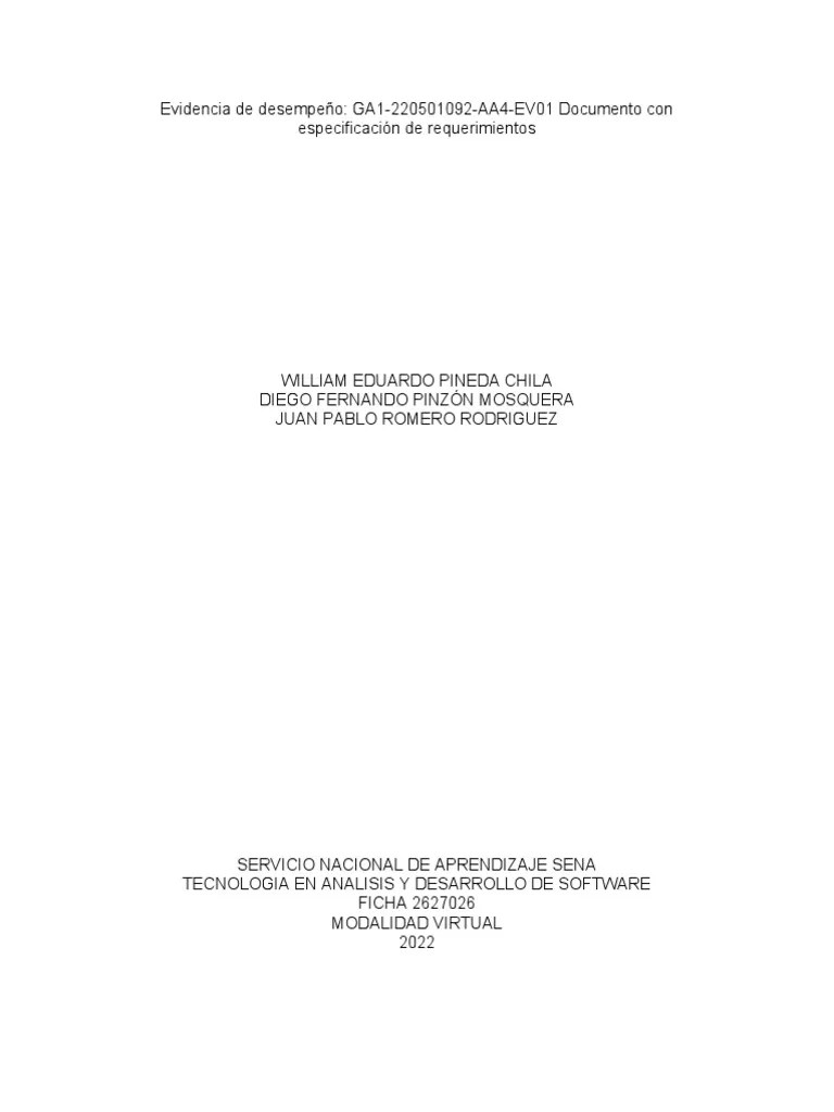 Especificacion De Requisitos | PDF | Software | Interfaces Gráficas De Usuario
