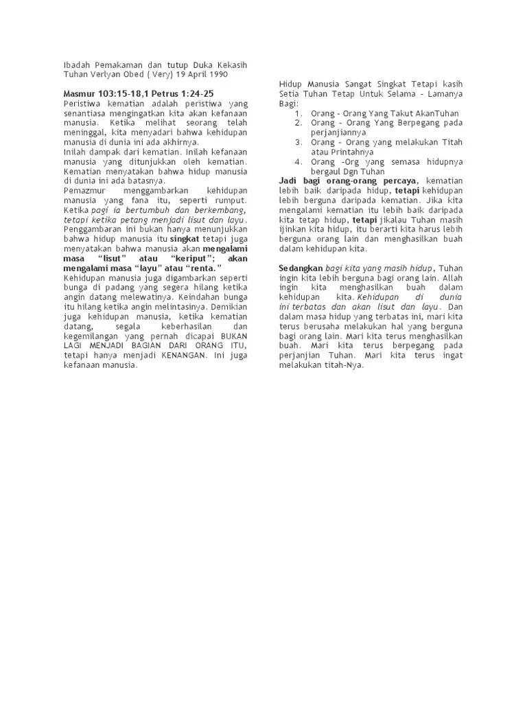 Khotbah Kematian | PDF