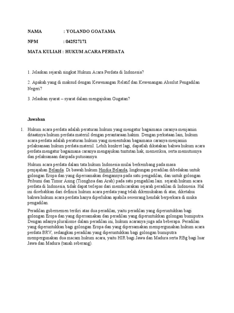 Hukum Acara Perdata | PDF