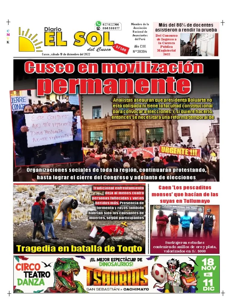 Diario El Sol Del Cusco | PDF | Perú | Iniciativa Empresarial