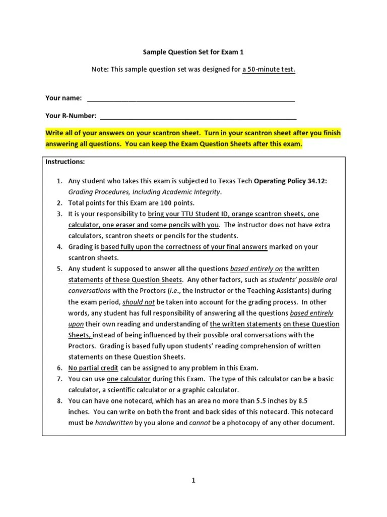 TTU PHYS 1408 Exam 1 Review | PDF | Test (Assessment) | Speed