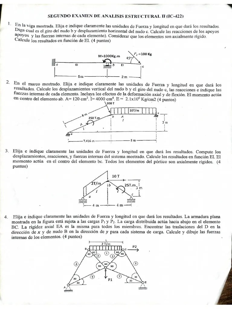 Examen Analisis Estructural II | PDF
