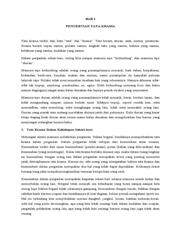 Makalah Tata Krama Dan Sopan Santun 2 Do | PDF | Karier & Perkembangan