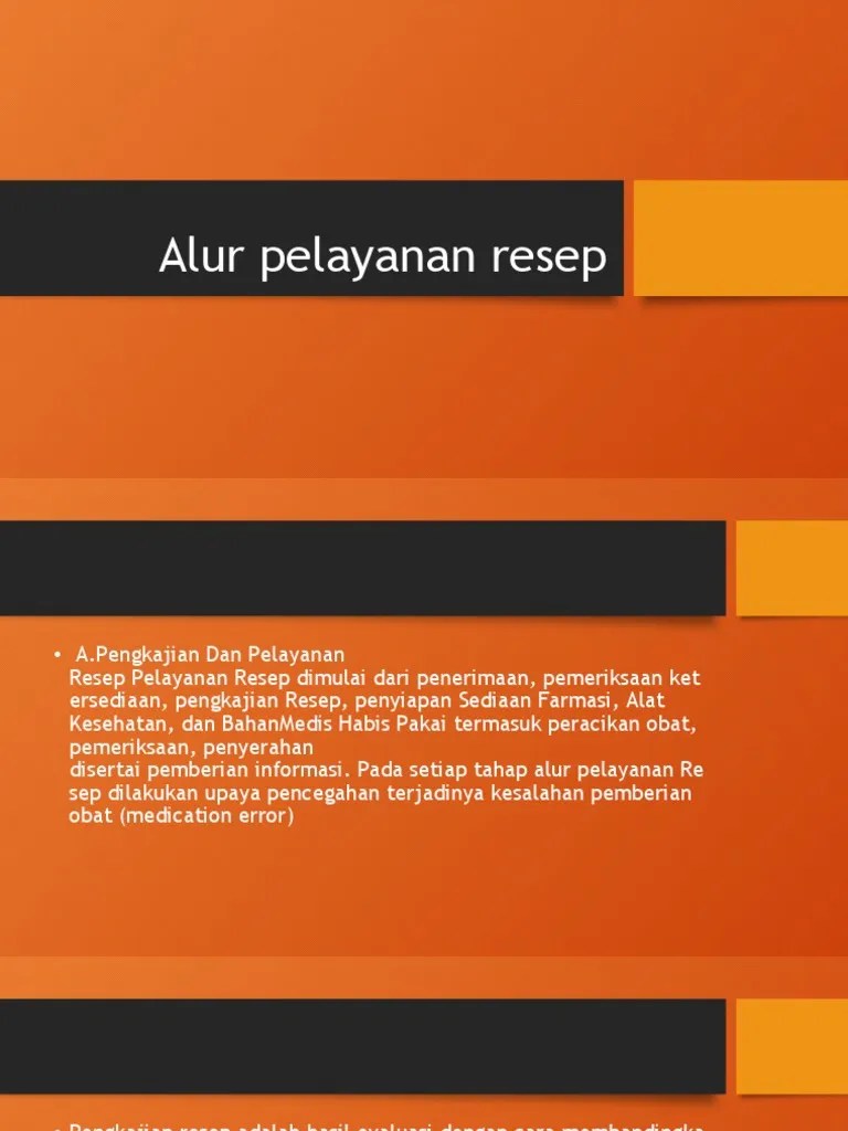 Alur Pelayanan Resep | PDF