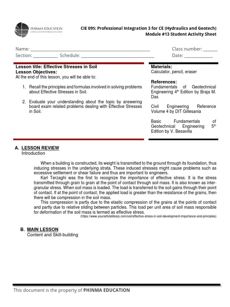 Upang Cea 4bsce Cie095 P3 | PDF | Soil Mechanics | Geotechnical Engineering