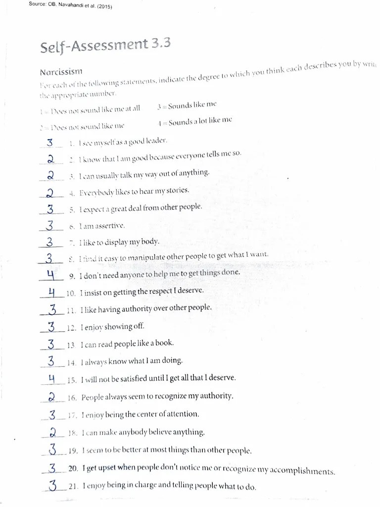 Narcissism Test | PDF | Self-Improvement