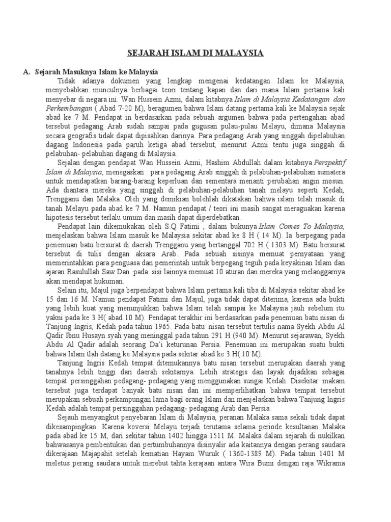 Sejarah Islam Di Malaysia | PDF