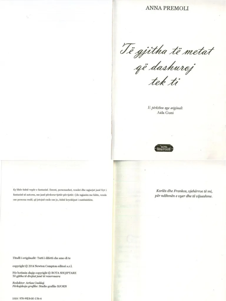 Te Gjithe Te Metat Qe Dashuroj Tek Ti | PDF