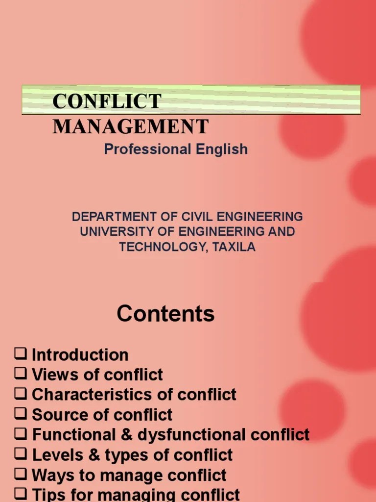 Conflict Management | PDF | Interpersonal Relationships | Feeling