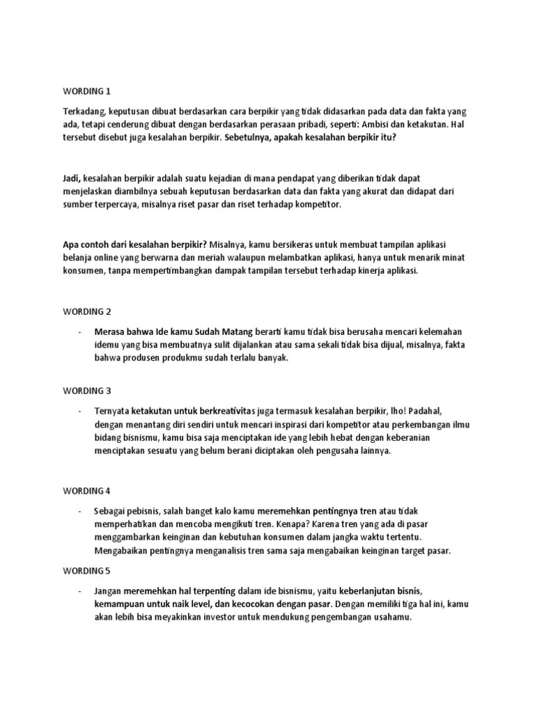 Kesalahan Berfikir | PDF