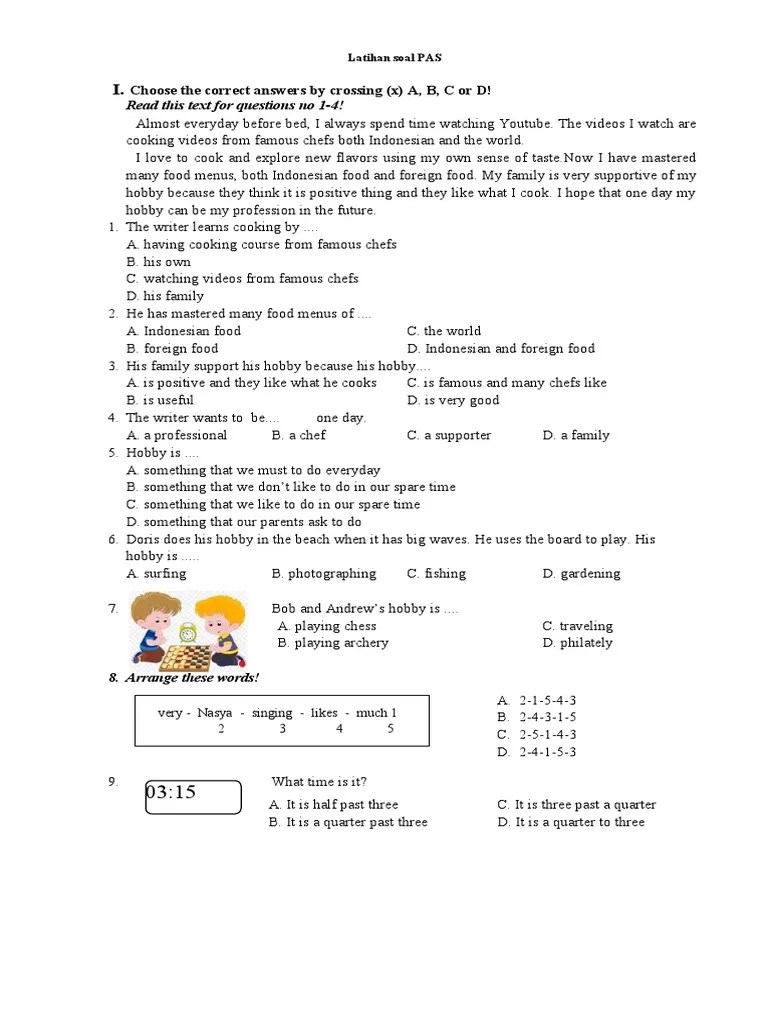 Latihan Soal PAS 1 Grade 5 | PDF | Food And Drink Preparation | Cooking