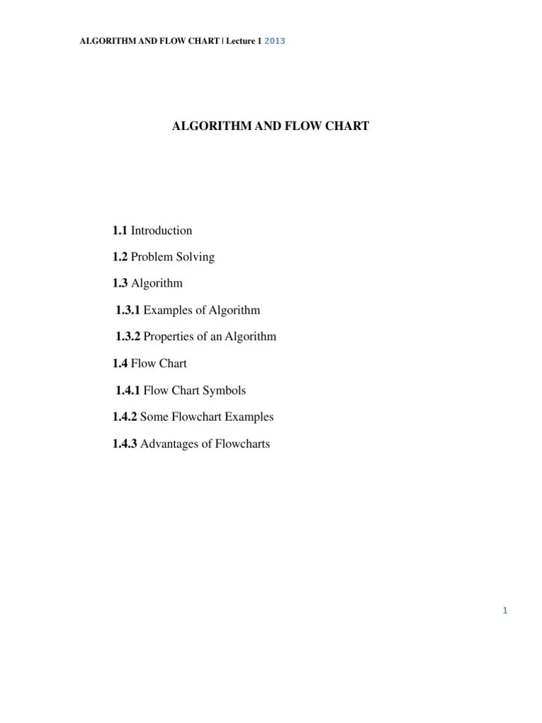 Algorithm And Flow Chart | PDF | Algorithms | Control Flow