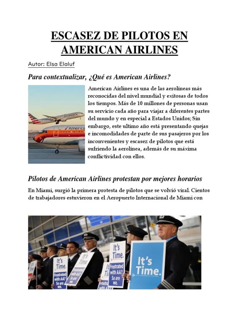 Escasez De Pilotos En American Airlines | PDF | Aerolíneas Americanas | Transporte