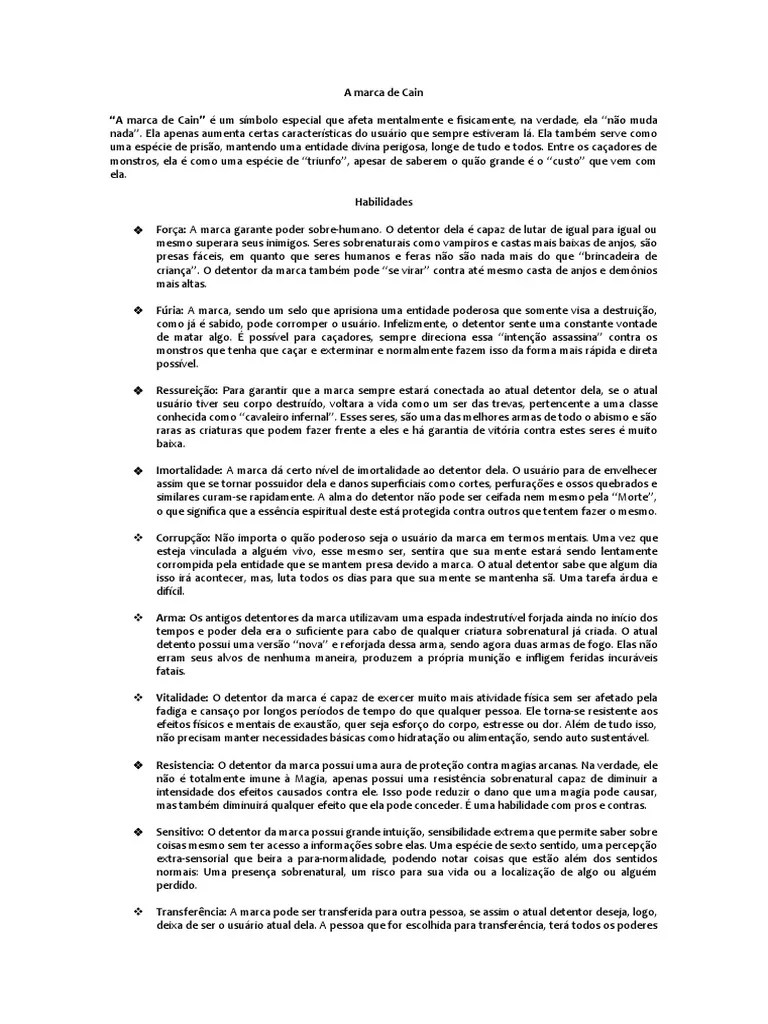A Marca De Cain 3.0 | PDF | Imortalidade | Mente
