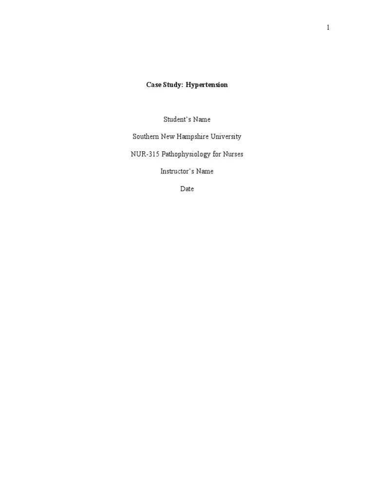 Case Study Hypertension - Edited | PDF | Hypertension | Blood Pressure