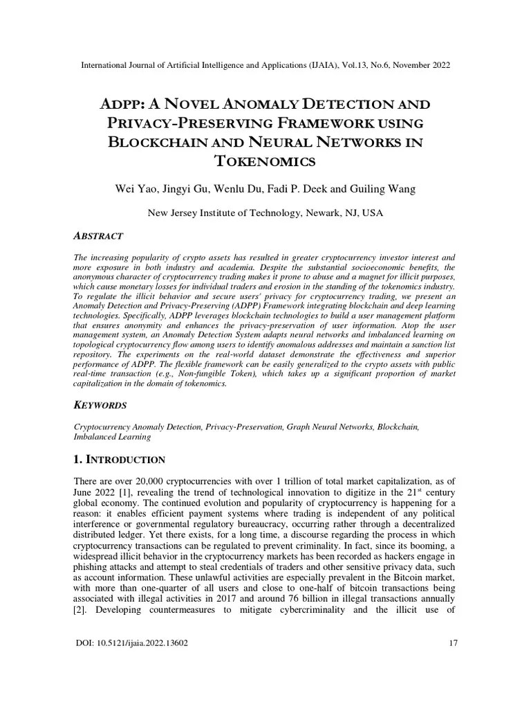 Adpp: A Novel Anomaly Detection And Privacy-Preserving Framework Using Blockchain And Neural ...