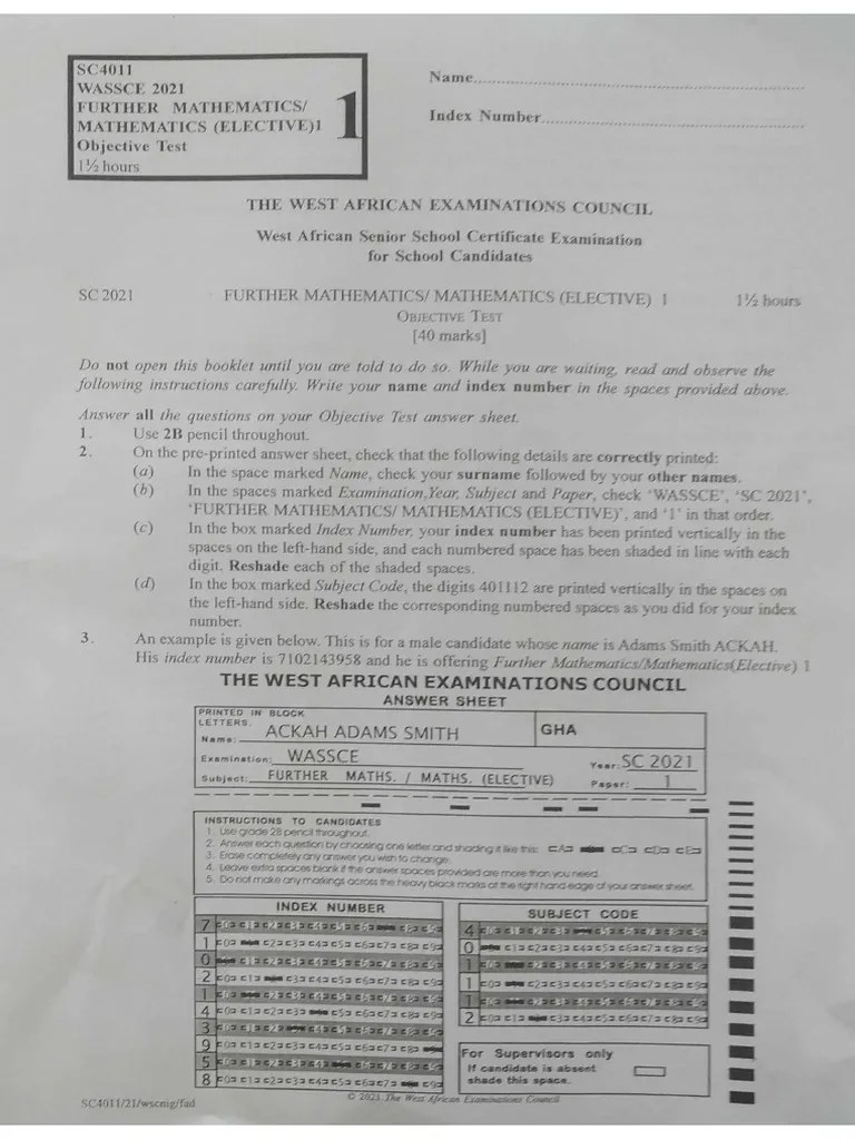 Wassce 2021 Emaths | PDF