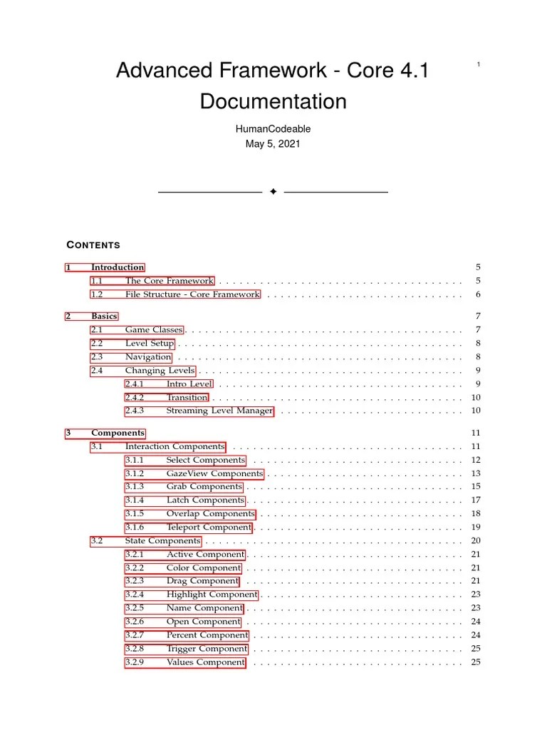 Documentation AFCore 4.1 | PDF | Class (Computer Programming) | Software Framework