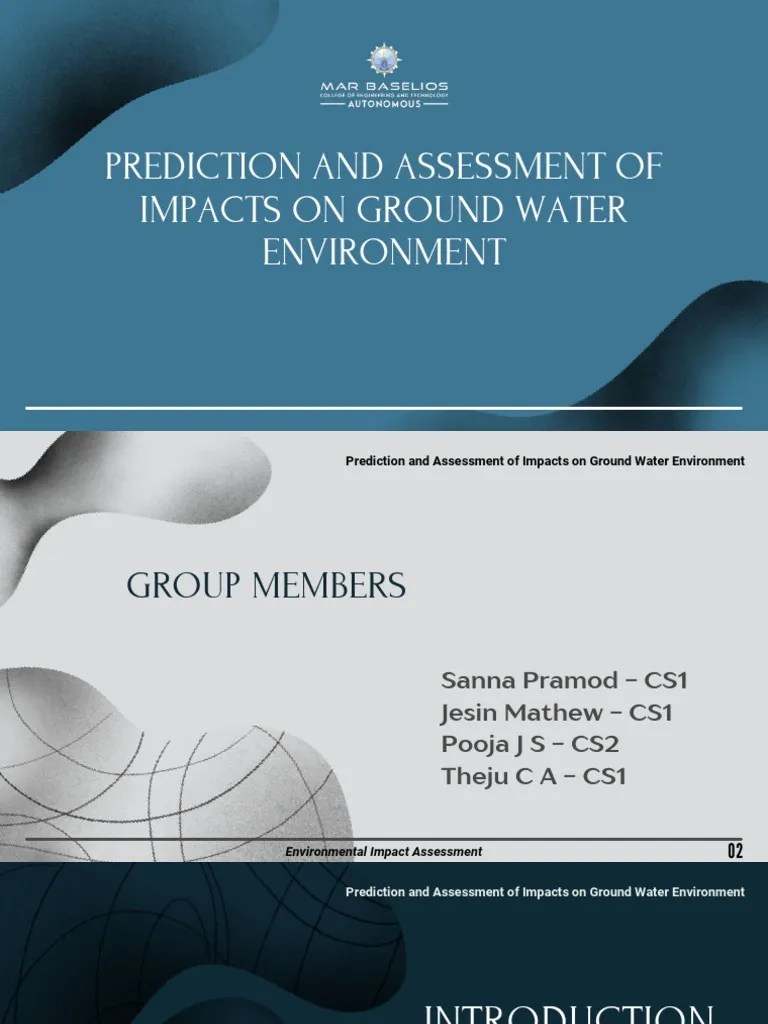 Prediction And Assessment Of Impact On Groundwater Environment | PDF | Groundwater | Water