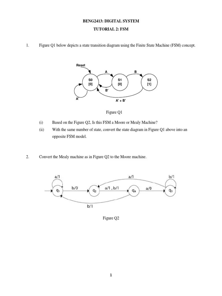 Tutorial 2 FSM | PDF | Theory Of Computation | Computing