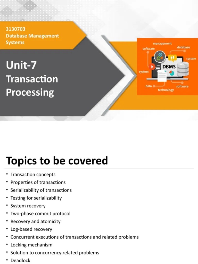 Database Management Systems Transaction Processing | PDF | Database ...