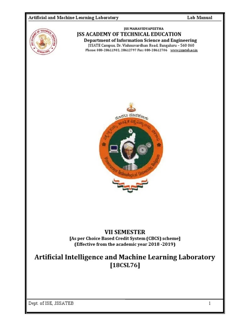 AIML LAB MANUAL 23-10-21 - Corrected - Page Number | PDF