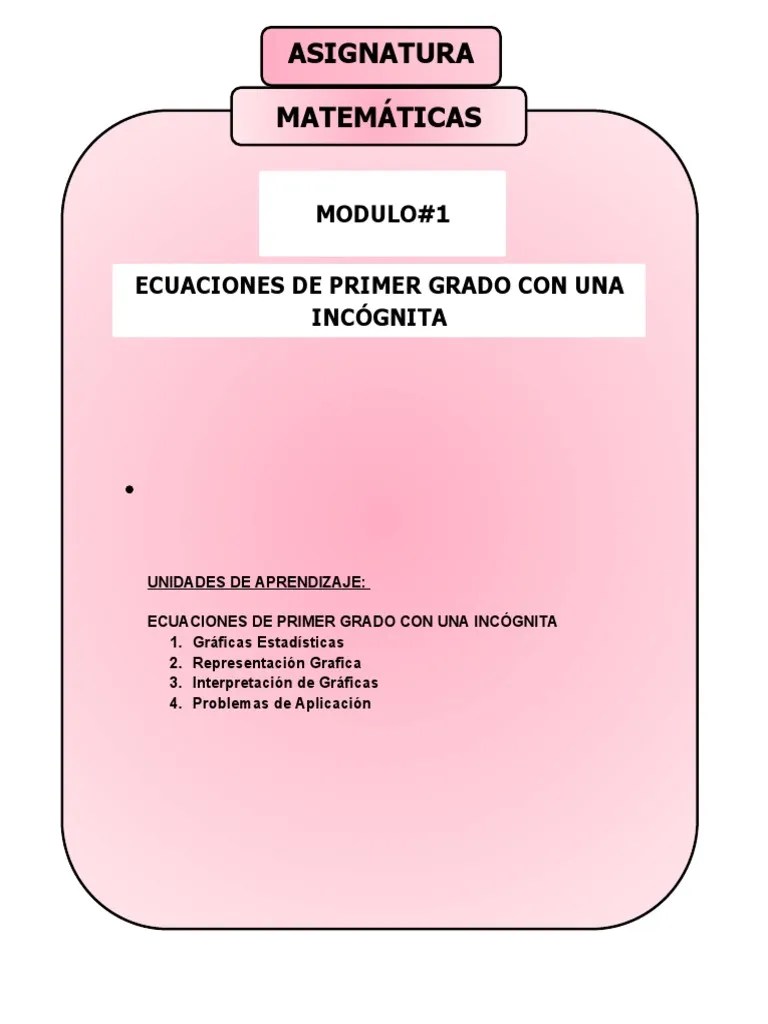 Ecuaciones De Primer Grado Con Una Incógnita | PDF | Ecuaciones ...