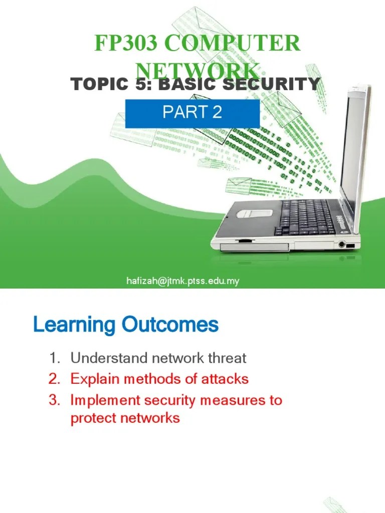 Topic 5.0 Basic Security - Part 2 | PDF | Denial Of Service Attack ...