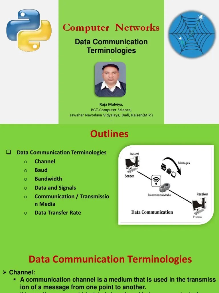 XII - Computer Networks - DataCommunicationTerminologies | PDF | Bit Rate | Transmission Medium