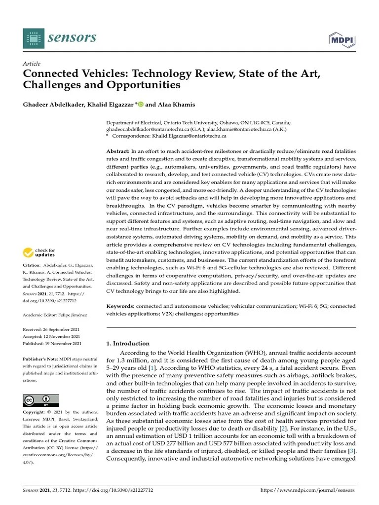 Connected Vehicles Technology Review State Of The | Download Free PDF | Wi Fi | Lte Advanced