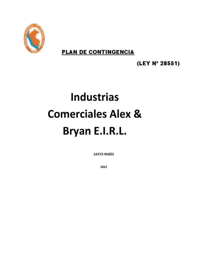 Plan De Contingencia - Incomab - 2021 | PDF | Defensa Civil | Primeros ...