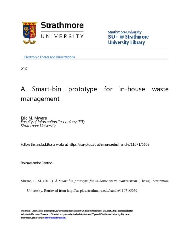 A Smart-Bin Prototype For In-House Waste Management | Download Free PDF ...