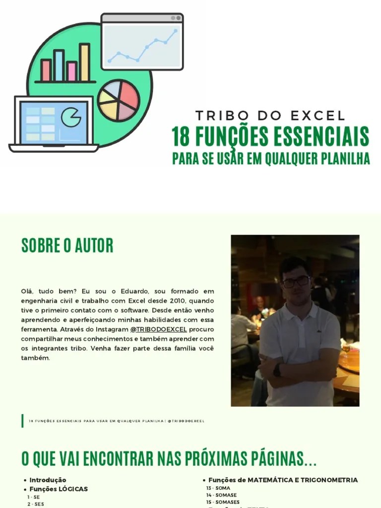 18 Funções Essenciais Para Excel | PDF | Planilha | Microsoft Excel