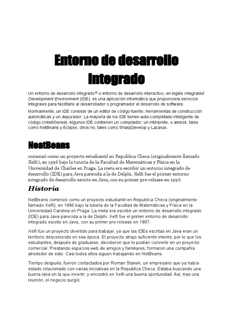 Entorno De Desarrollo Integrado | PDF | Entorno De Desarrollo Integrado | Frijoles Netos