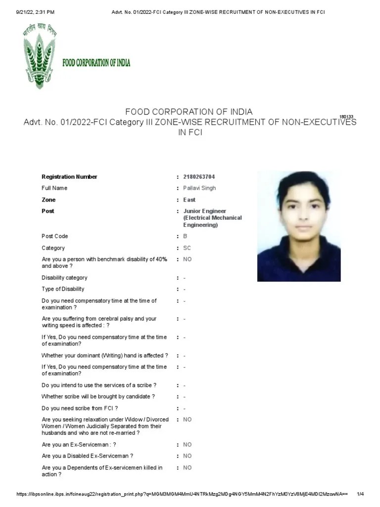 Advt. No. 01 - 2022-Fci Category III Zone-Wise Recruitment Of Non-Executives In Fci | PDF ...