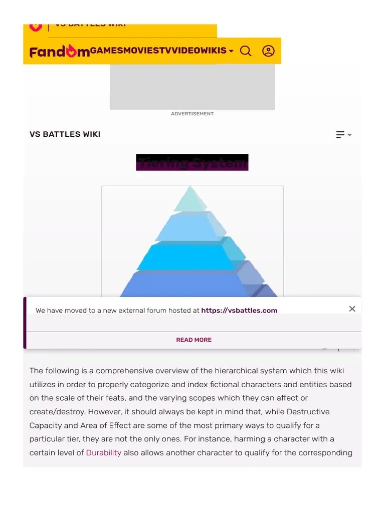 Tiering System - VS Battles Wiki - Fandom | PDF | Universe | Infinity