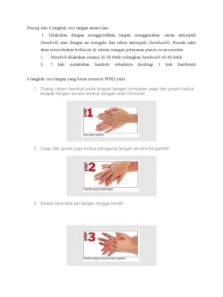 EP 4 Prinsip Dari 6 Langkah Cuci Tangan, 5 Momen | PDF