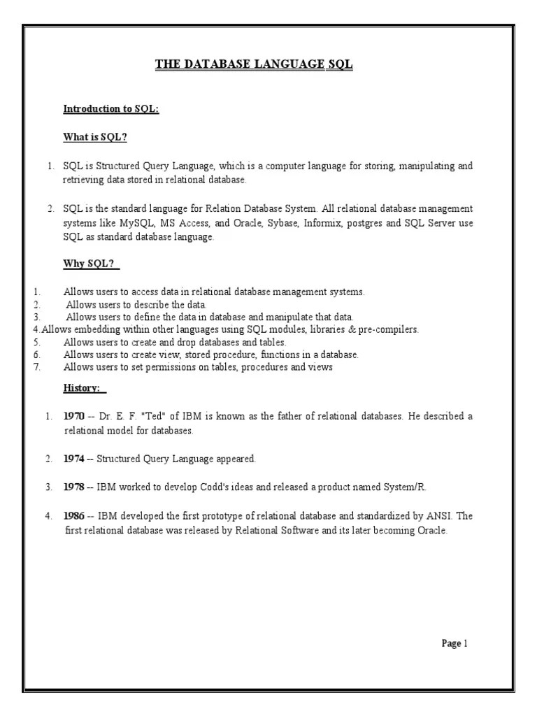 Unit Iii SQL | PDF | Relational Database | Databases