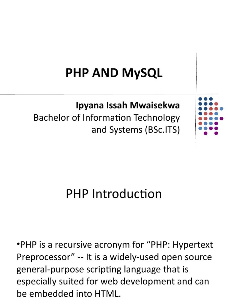 PHP And Mysql | PDF | Php | Control Flow