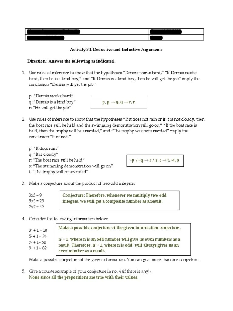 Deductive And Inductive Arguments | PDF