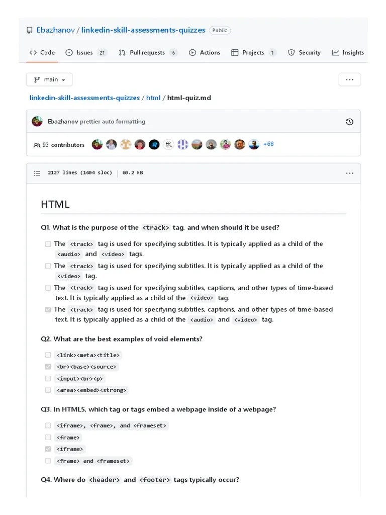 Linkedin-Skill-Assessments-Quizzes - Html-Quiz - MD At Main Ebazhanov ...