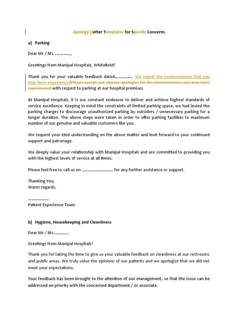 Apology Letter Templates | PDF