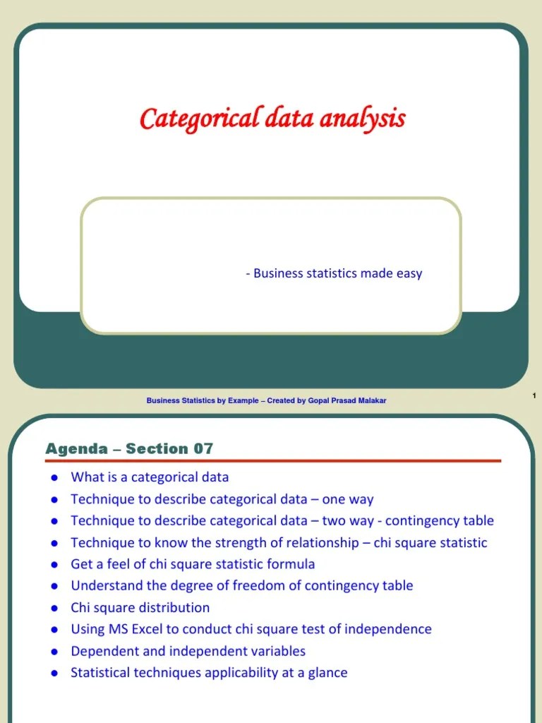 DT 03 20 Categorical Data Analysis | PDF | Chi Squared Test ...