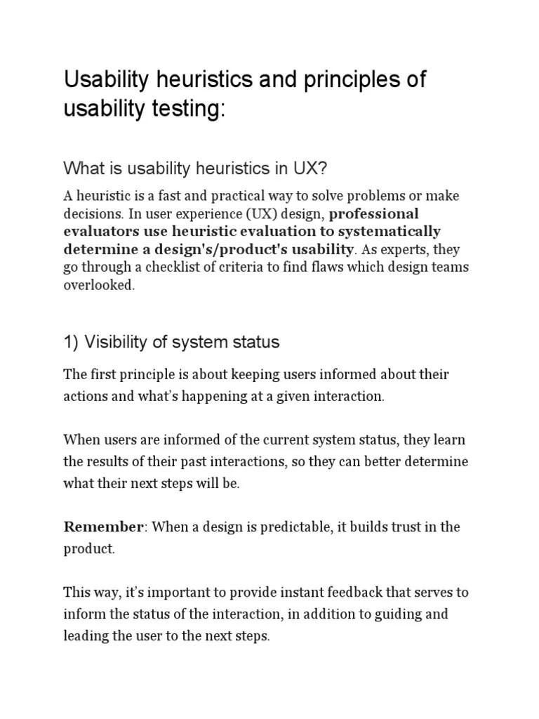 Ten Usability Heuristics For User Interface Design Pdf Usability - Abstract Pictures - Amazing HD Collection