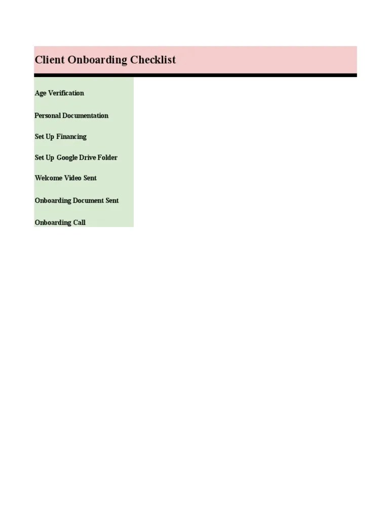 Client Onboarding Checklist | PDF