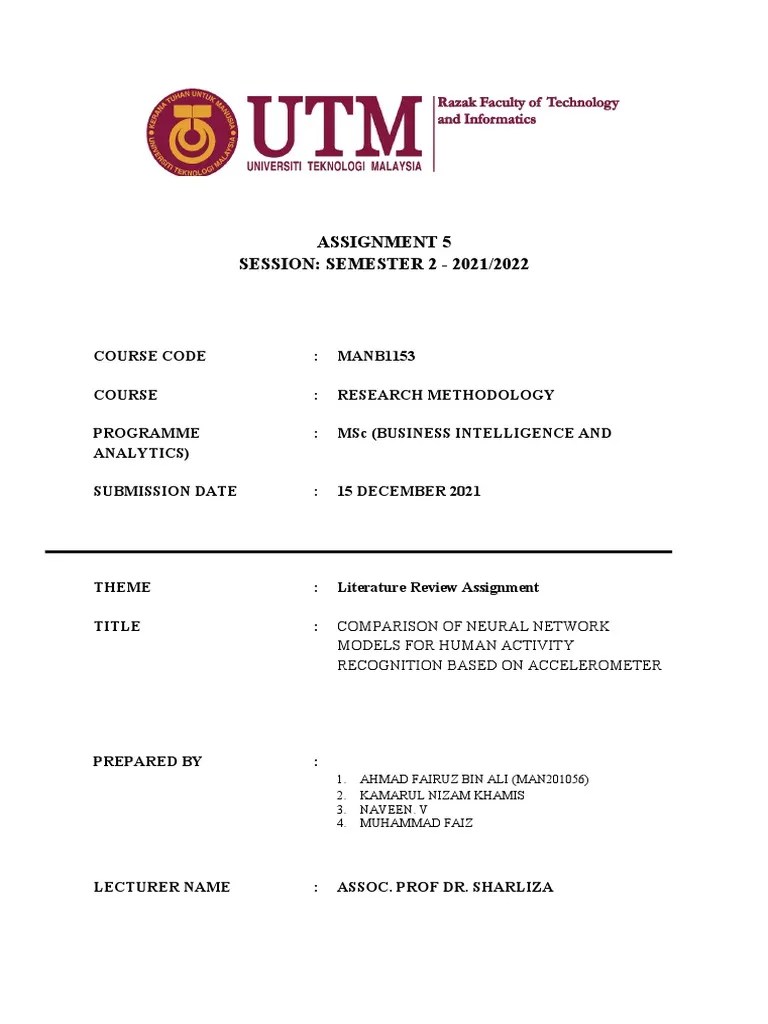 Comparison Of Neural Network Models For Human Activity Recognition ...