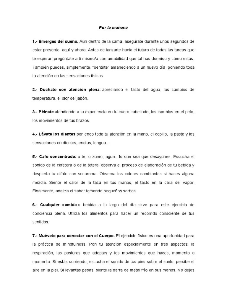 Ejercicios - Para Practicar Mindfulness | PDF | Té | Café