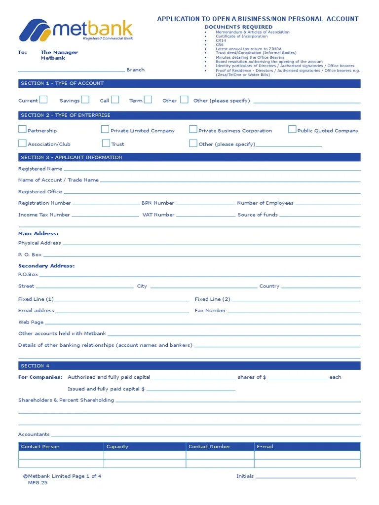 BUSINESS APPLICATION FORM Final | PDF | Banks | Passport